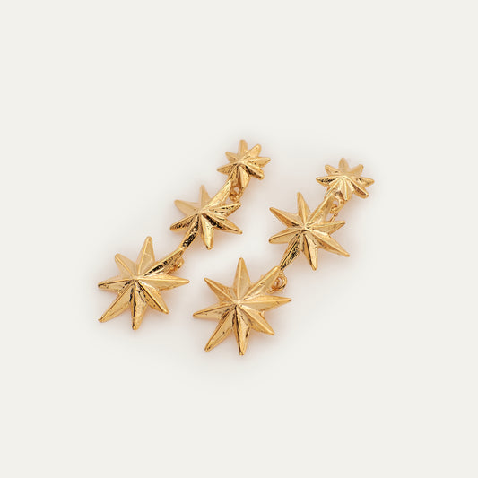 Pendientes Estrella Triple | OMI Touch Joyas