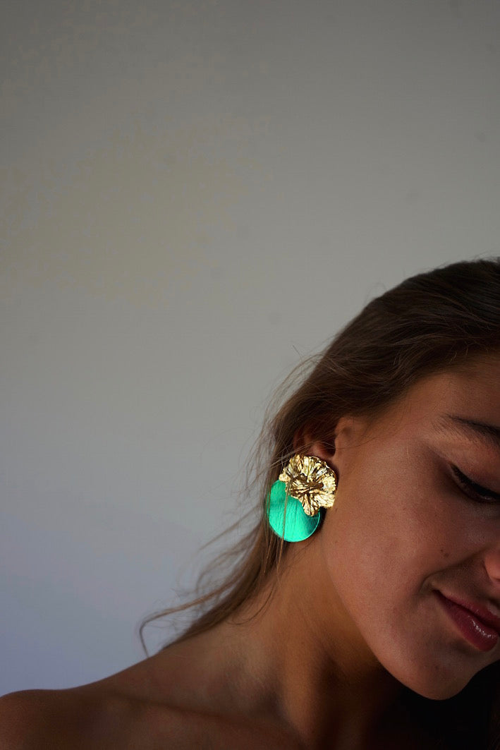 Pendientes Orquídea Verde