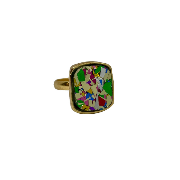 Anillo Titanic Purpurina
