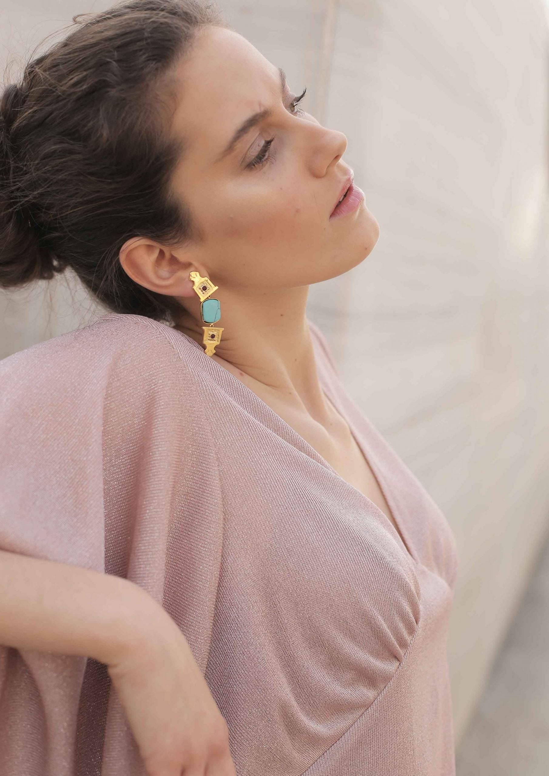 pendientes Vitola mini turquesa | Omitouch Joyas de Diseño en España