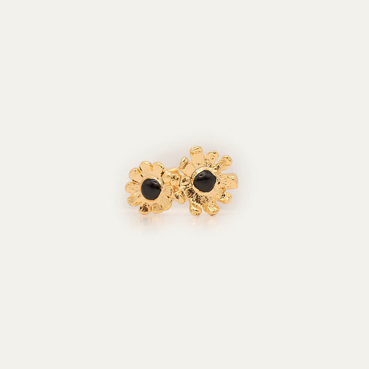 Anillo florecitas negro