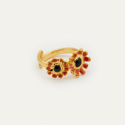 Anillo florecitas rojo