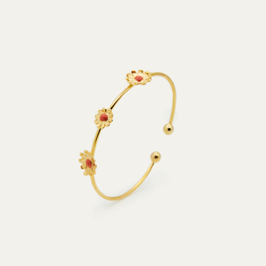 Brazalete Florecitas coral | OMI Touch Joyas