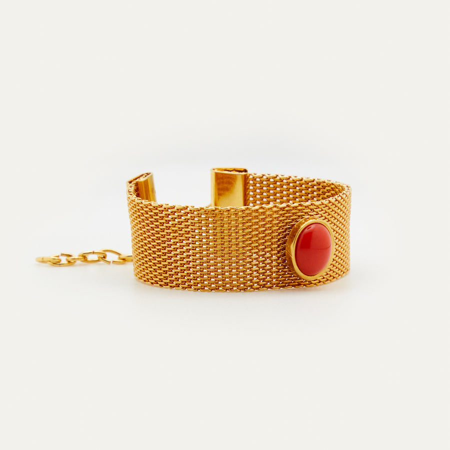 Brazalete Pilar coral | OMI Touch Joyas