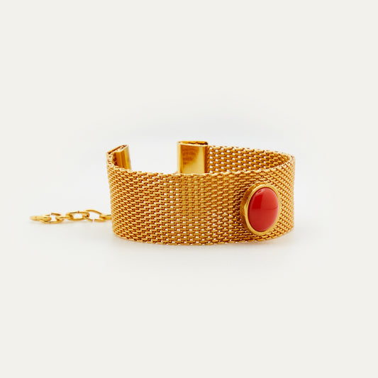 Brazalete Pilar coral | OMI Touch Joyas