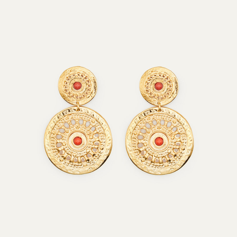 Pendientes Alegría Coral | OMI Touch Joyas
