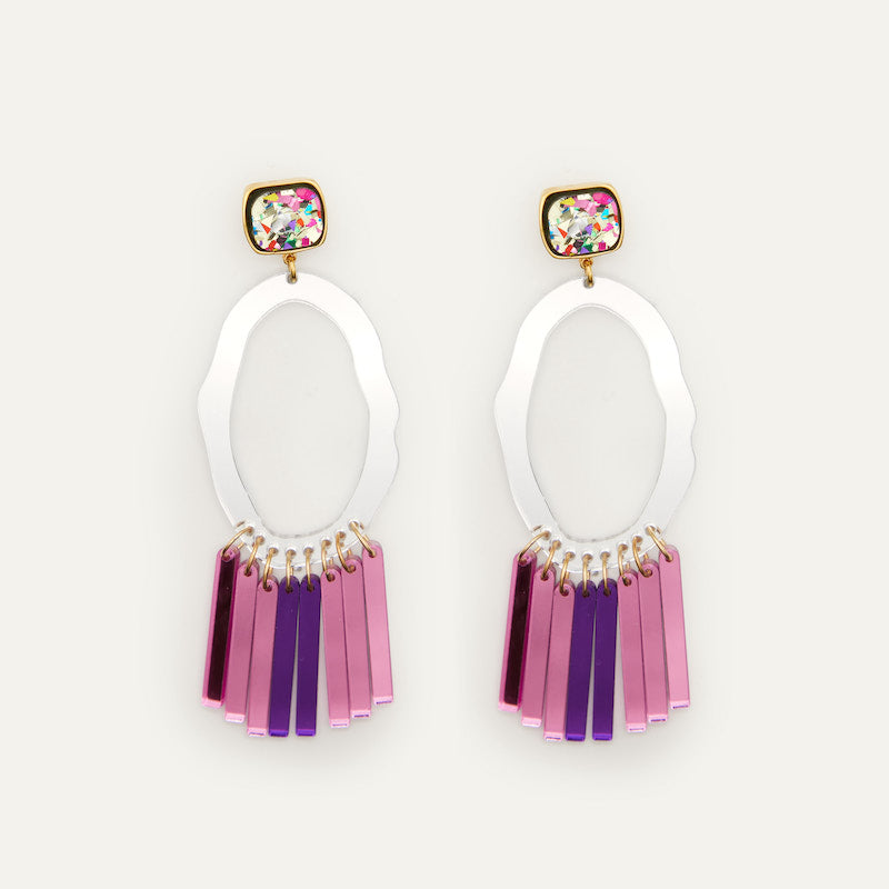 Pendientes Aloha Purpurina