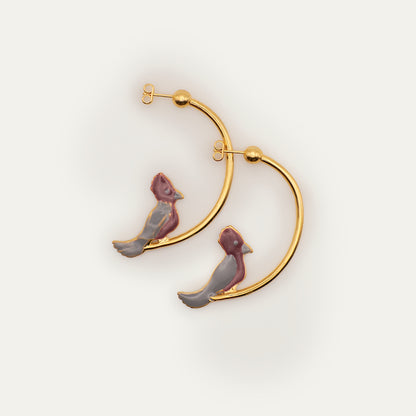 Pendientes Aro Papagayo gris