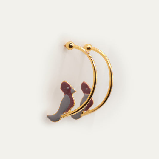 Pendientes Aro Papagayo gris | OMI Touch Joyas