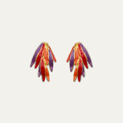 Pendientes Coral Esmaltado | OMI Touch Joyas