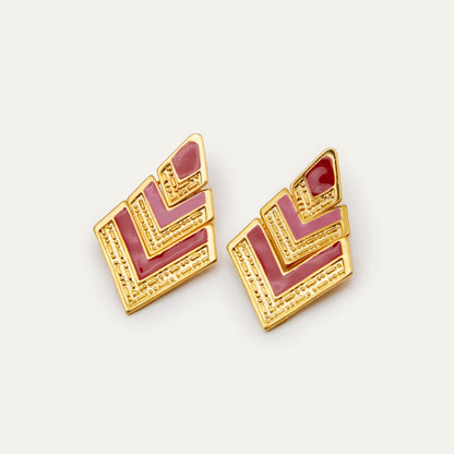 Pendientes Faro Rosa | OMI Touch Joyas