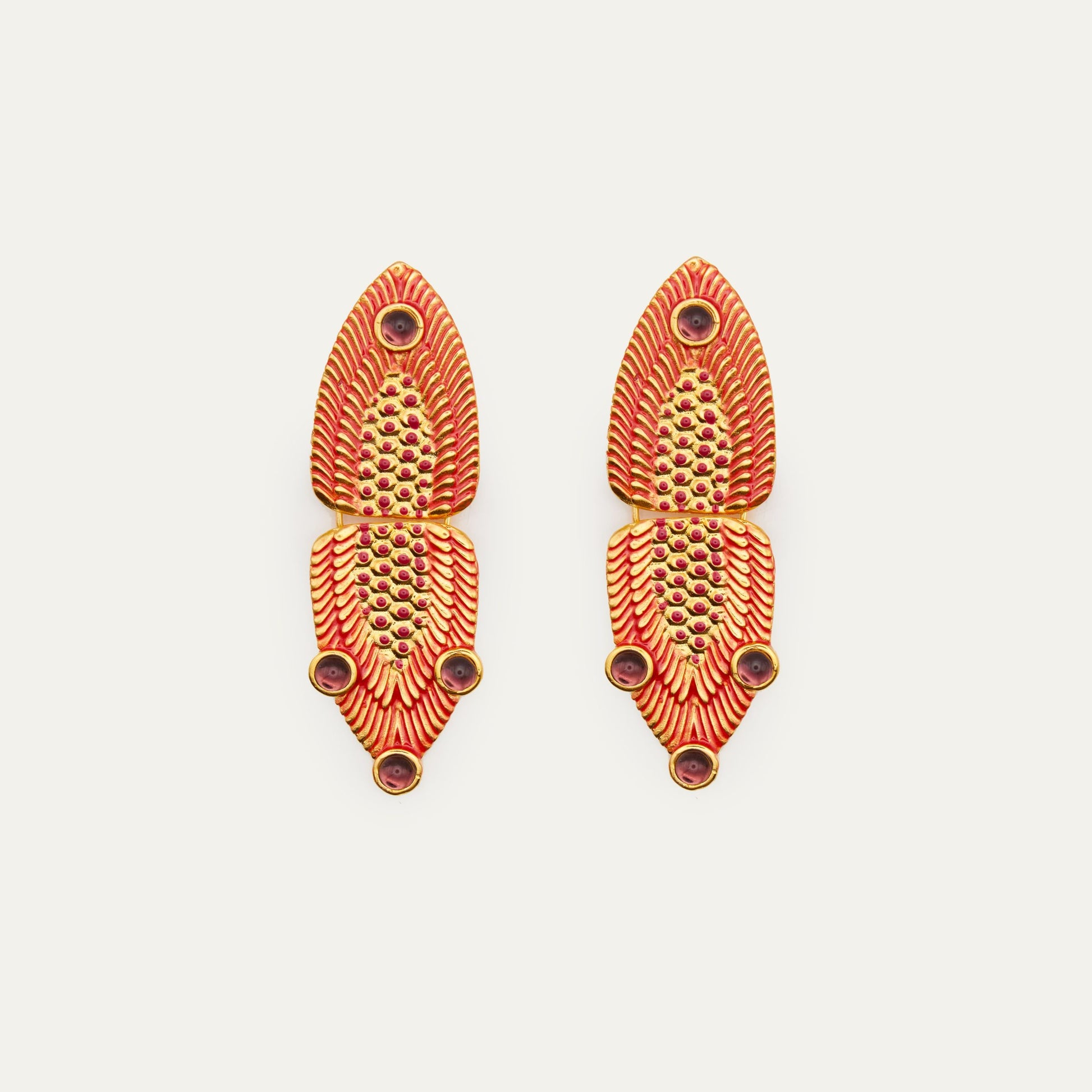 Pendientes Africa Esmalte Rojo | OMI Touch Joyas