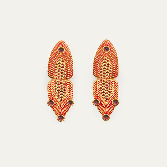 Pendientes Africa Esmalte Rojo | OMI Touch Joyas