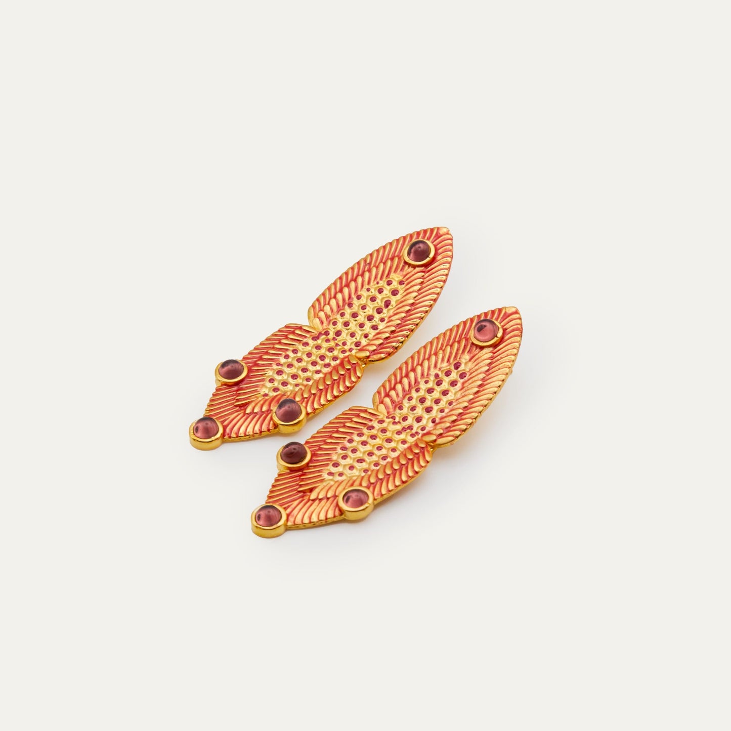 Pendientes Africa Esmalte Rojo