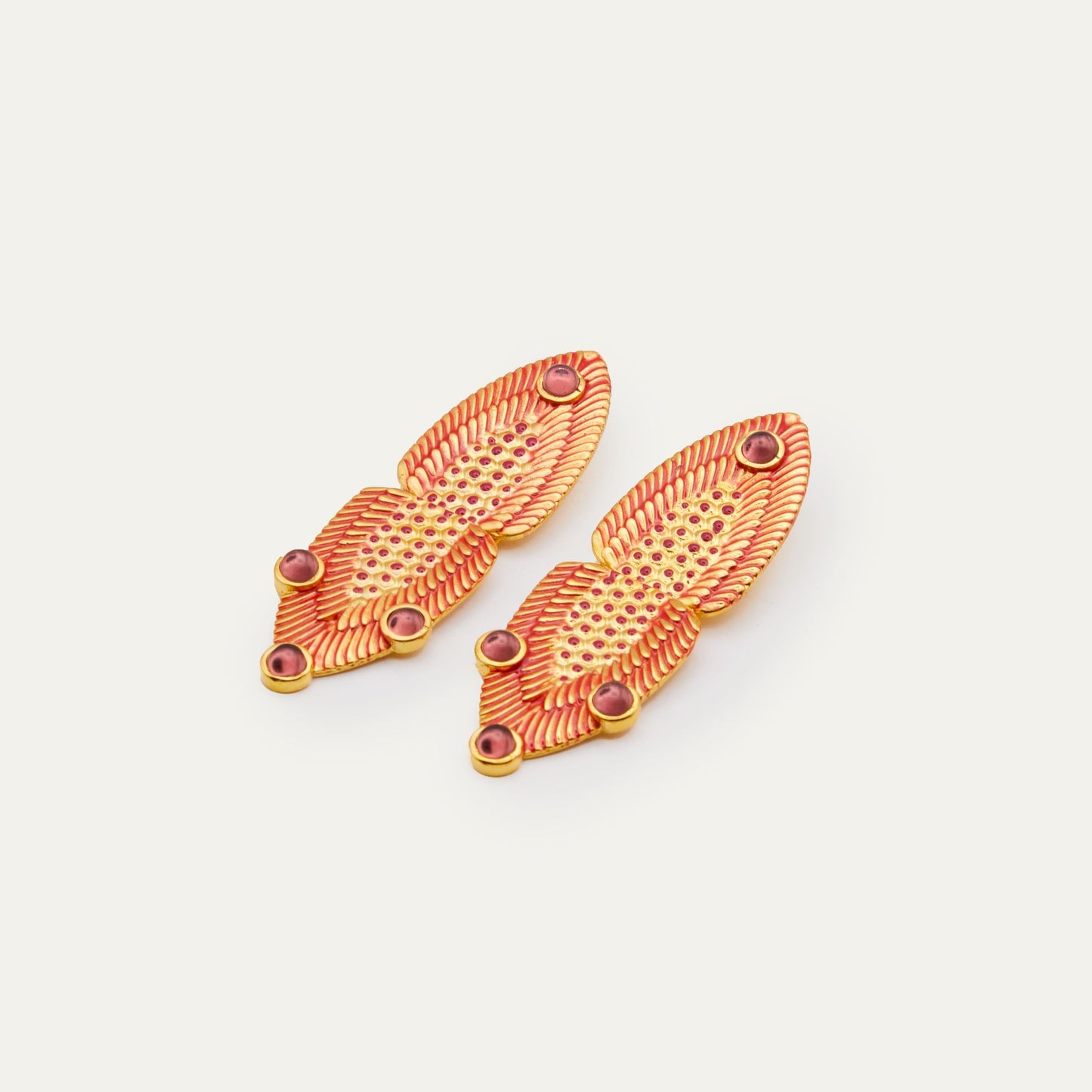 Pendientes Africa Esmalte Rojo