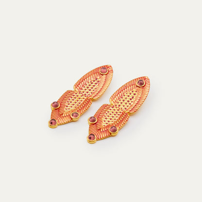 Pendientes Africa Esmalte Rojo