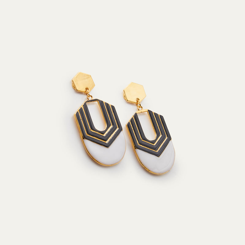Pendientes Hexágonos Blanco