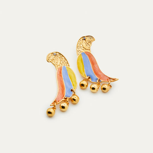 Pendientes Inseparables Naranja | OMI Touch Joyas