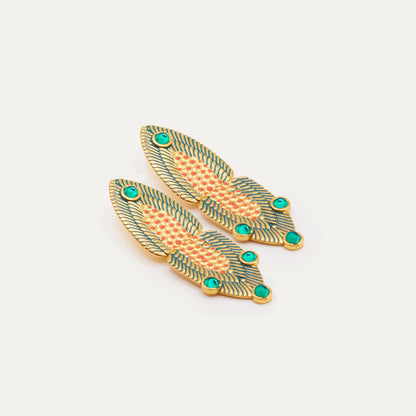 Pendientes Africa Esmalte Verde