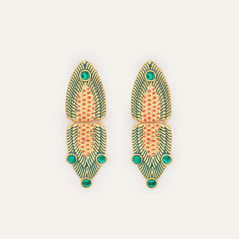 Pendientes Africa Esmalte Verde | OMI Touch Joyas