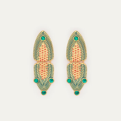 Pendientes Africa Esmalte Verde | OMI Touch Joyas