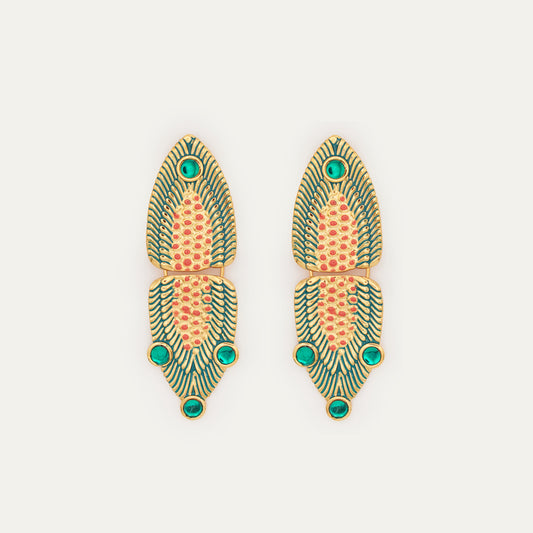 Pendientes Africa Esmalte Verde | OMI Touch Joyas