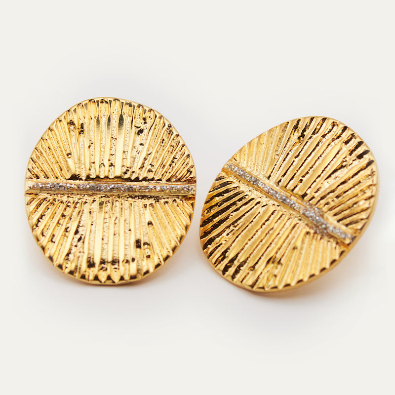 Pendientes escudo purpurina