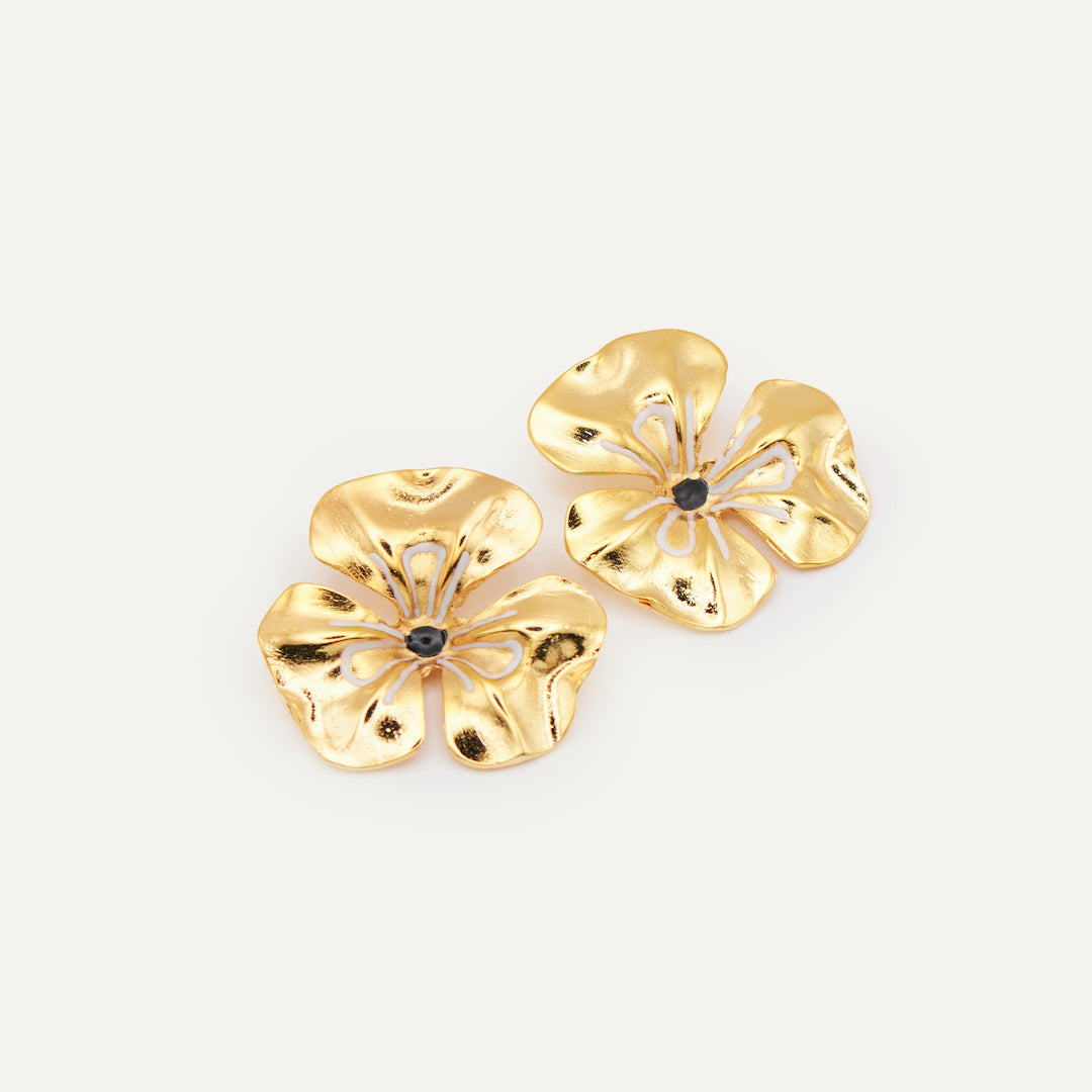 Pendientes Hibbys Esmaltado Blancos| OMI Touch Joyas