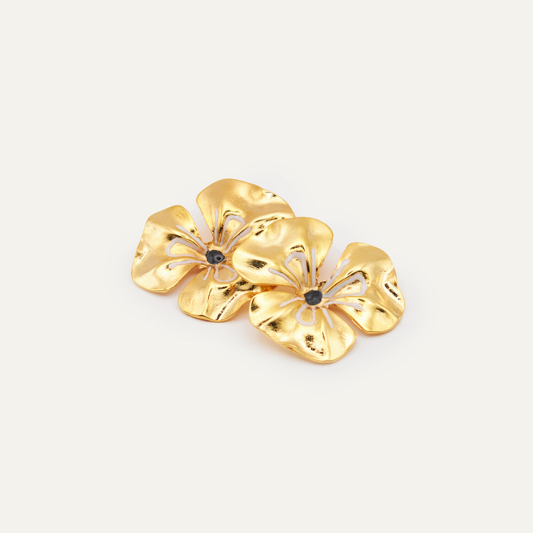 Pendientes Hibbys Esmaltado Blancos