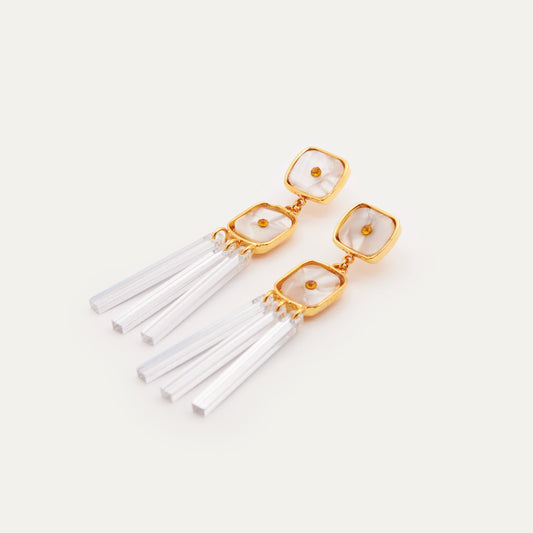 Pendientes Sofia XL Blancos | OMI Touch Joyas